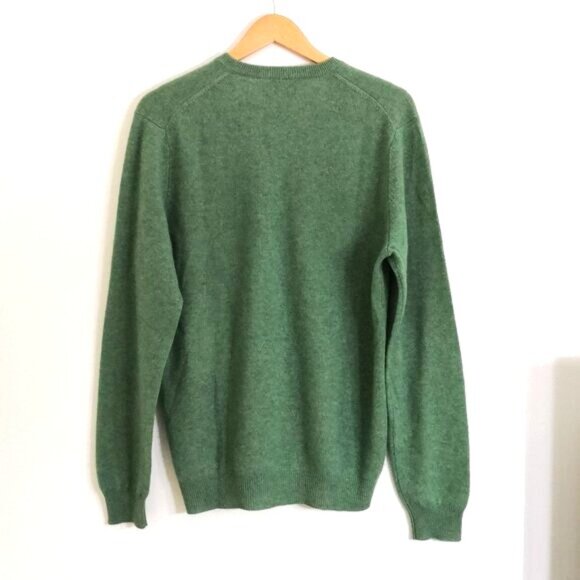 Charter Club 100% Cashmere Classic V Neck Men's Sweater Green Size S - Picture 4 of 5